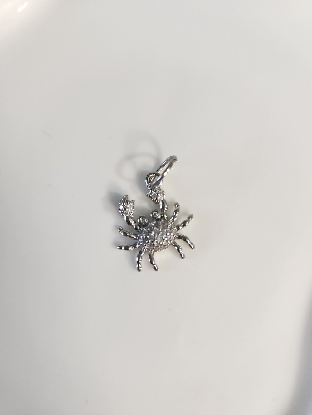 White Gold Plated Crab Charm